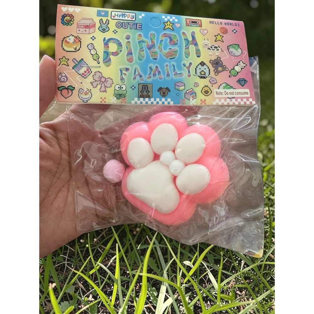 4 Piece Squishy Bundle Cat Paw Flower Fruit Confetti Fidget Toys NEW - Picture 3 of 6